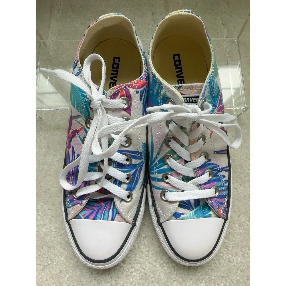 Converse All Star Multicolor Floral Hawaiian Canvas Low Top Sneakers W 7/M 5